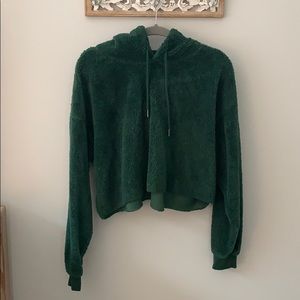 Urban Outfitters green cropped hoodie